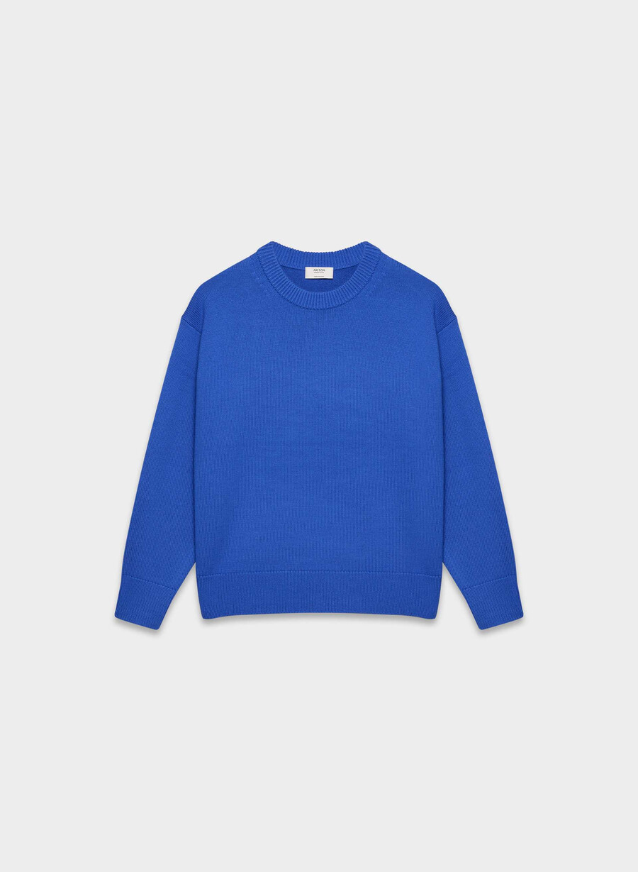 essential merino wool view sweater jazz blue