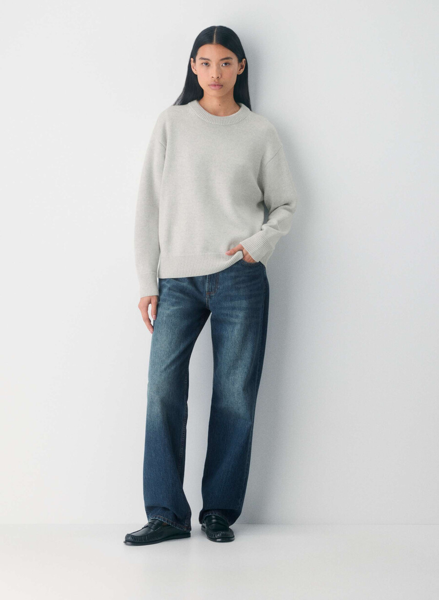 essential merino wool view sweater heather carrara grey