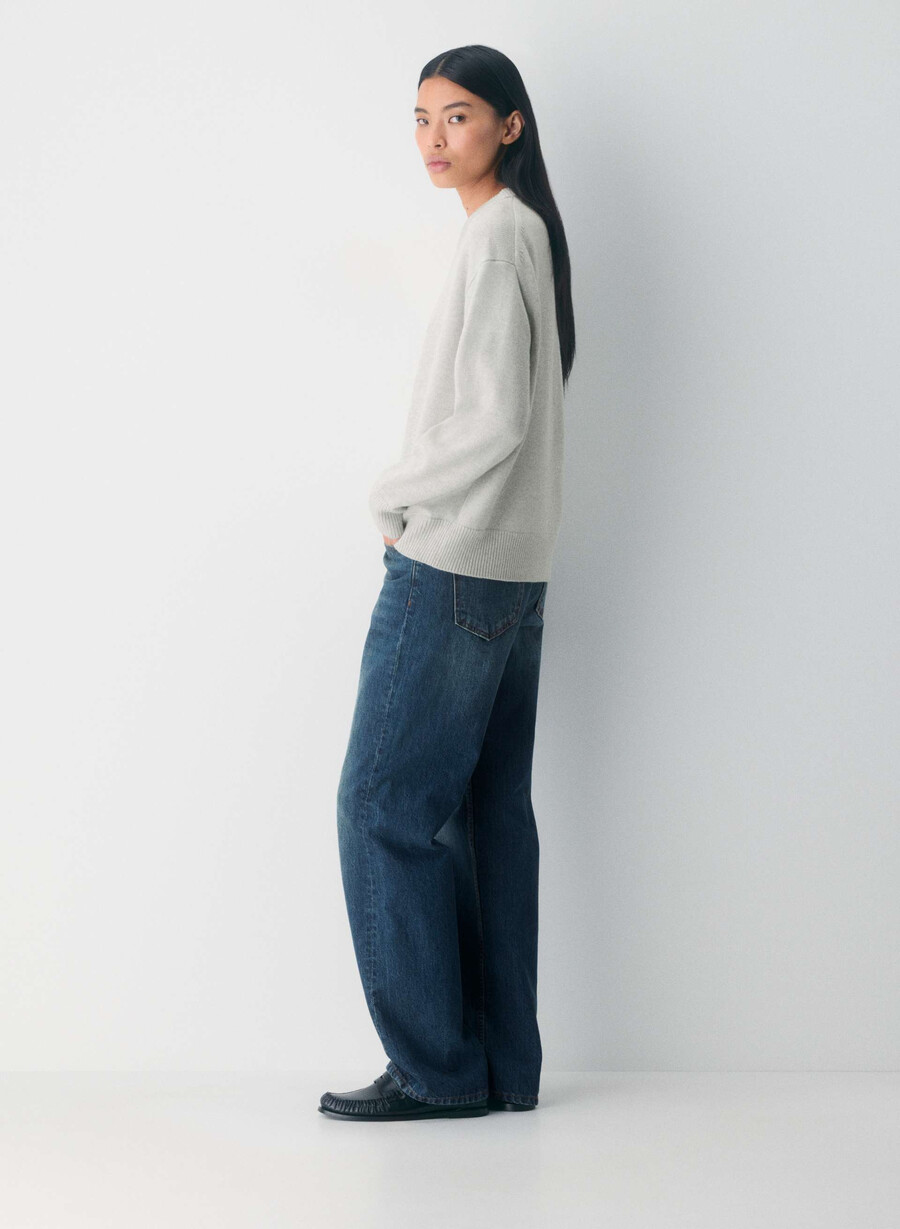 essential merino wool view sweater heather carrara grey