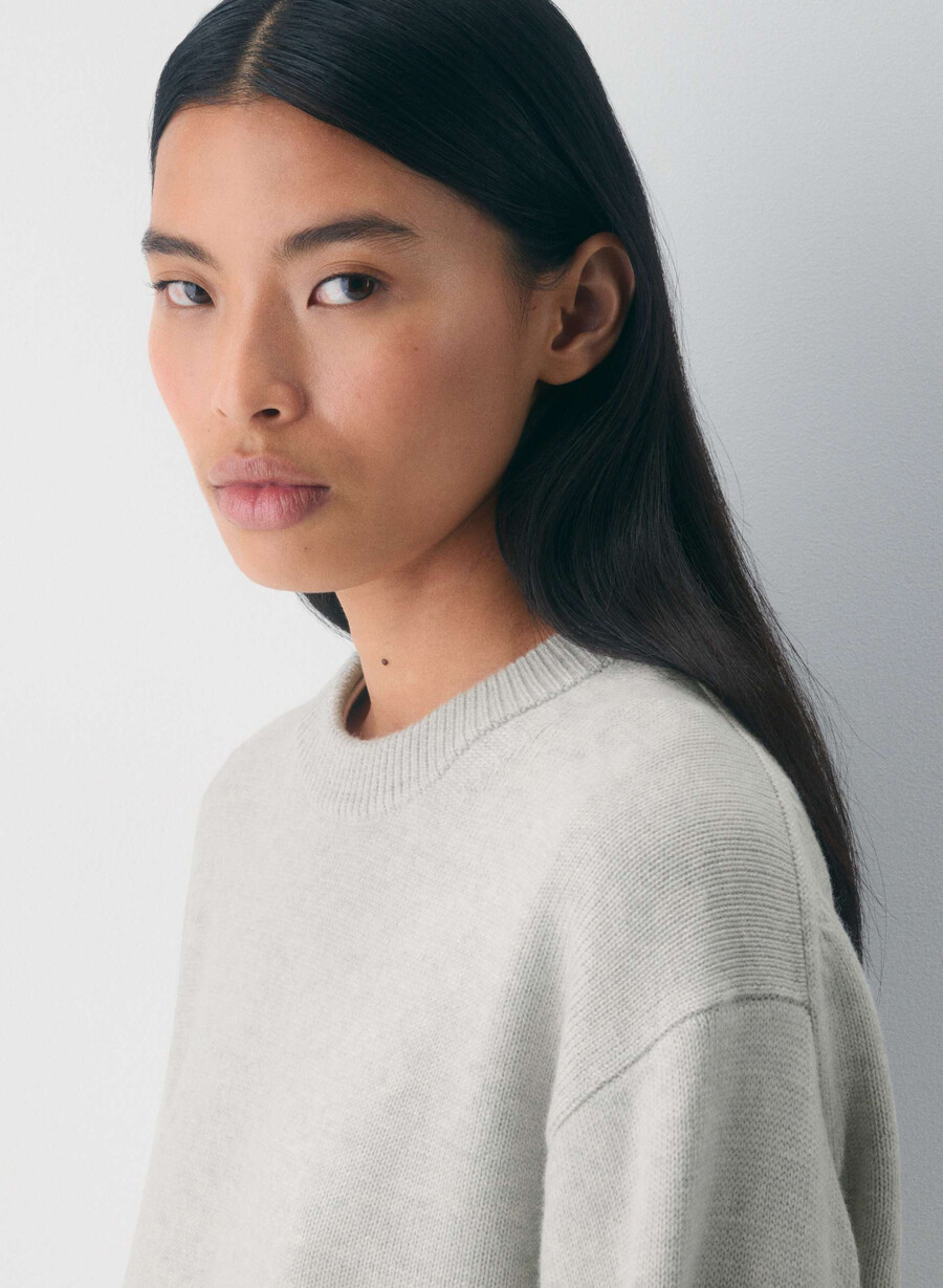 essential merino wool view sweater heather carrara grey
