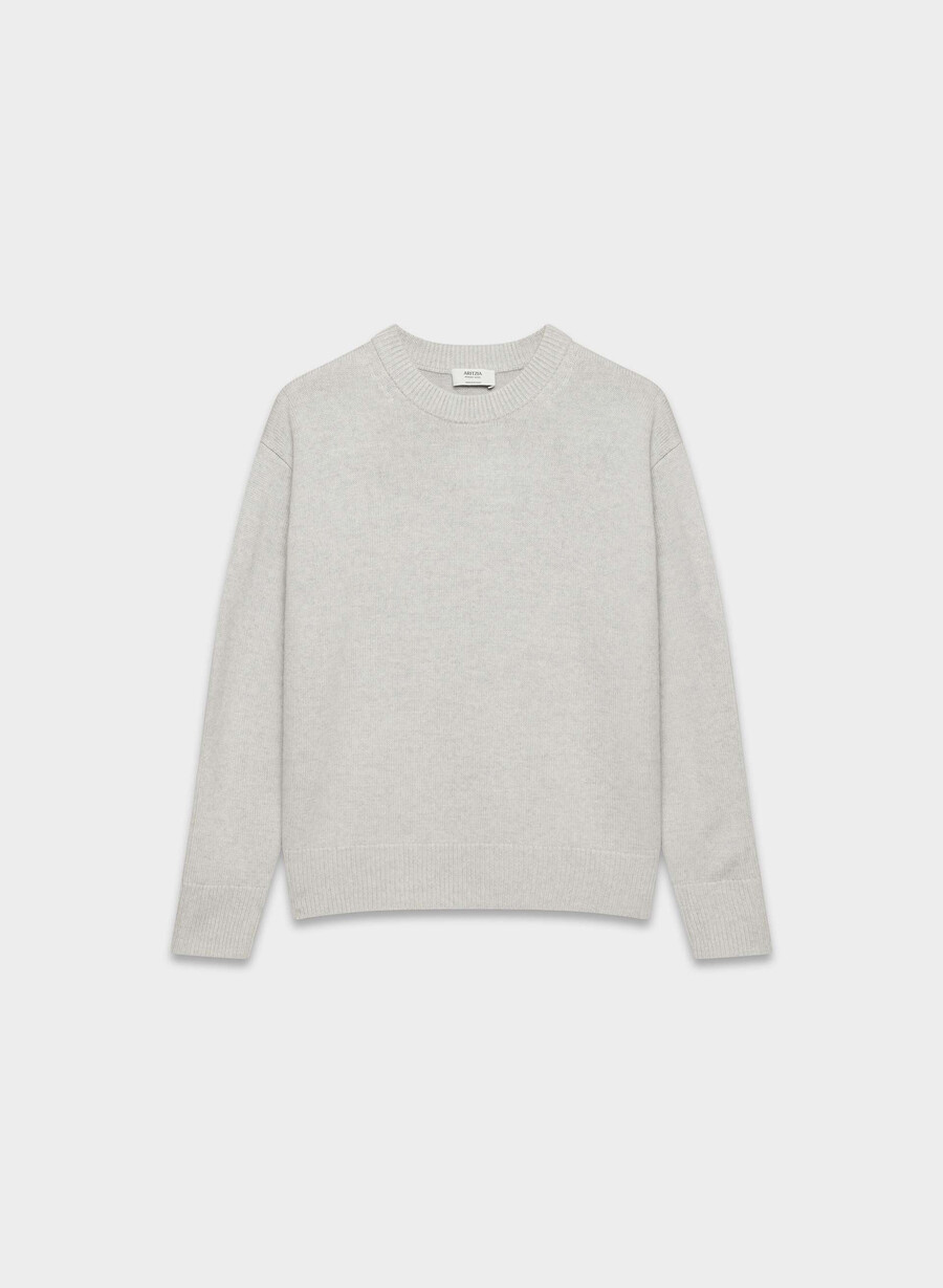 essential merino wool view sweater heather carrara grey