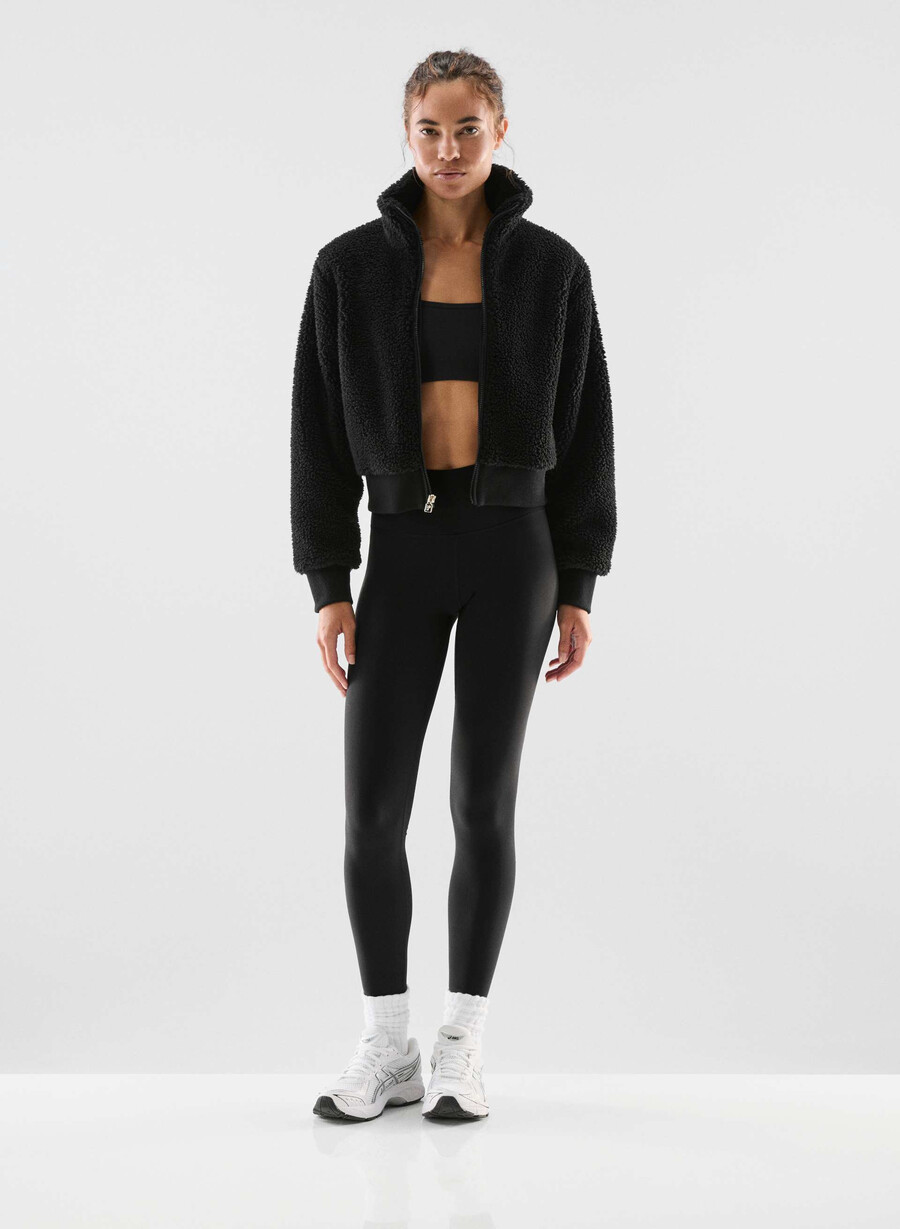 seasons stehkragen-zip-up schwarz