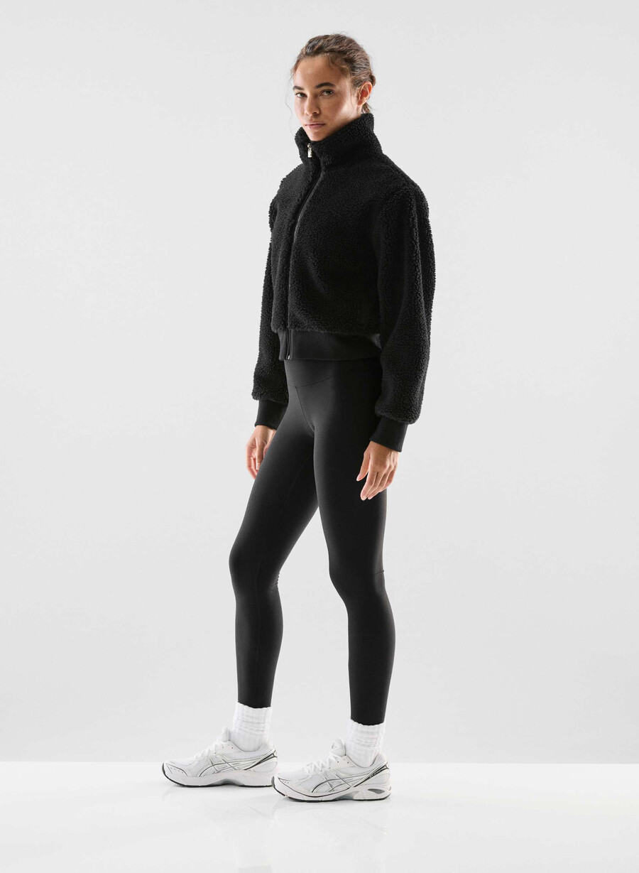 seasons stehkragen-zip-up schwarz