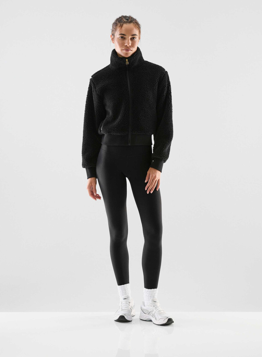 seasons stehkragen-zip-up schwarz