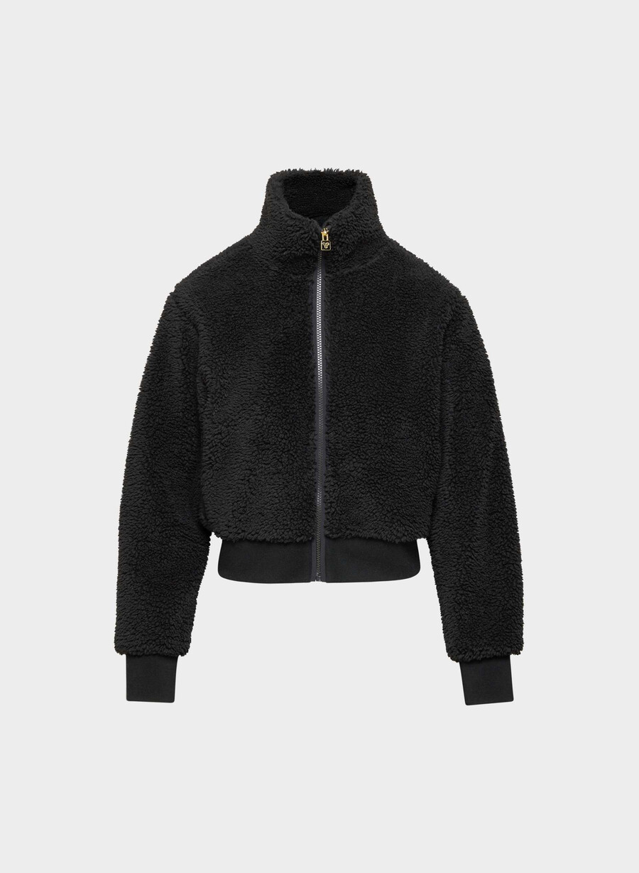 seasons stehkragen-zip-up schwarz