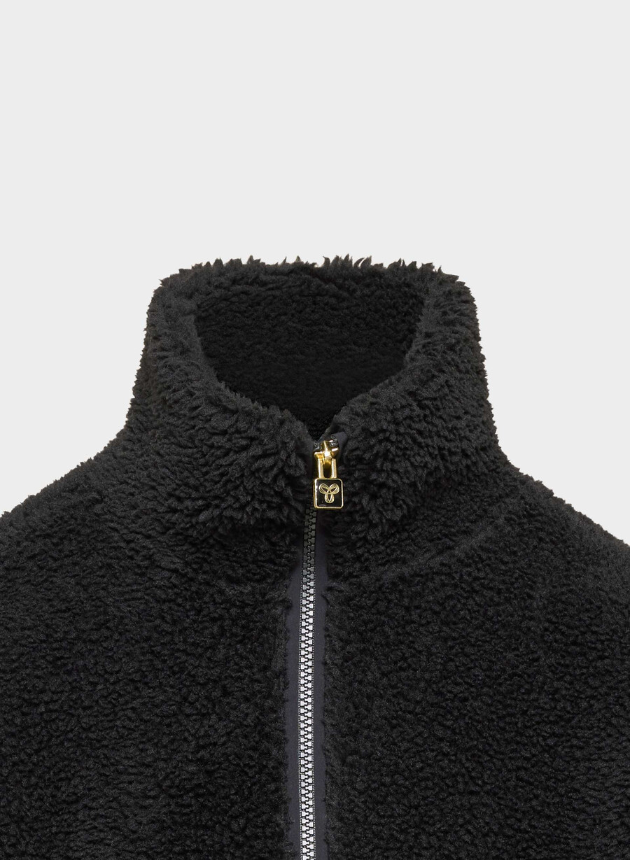 seasons stehkragen-zip-up schwarz
