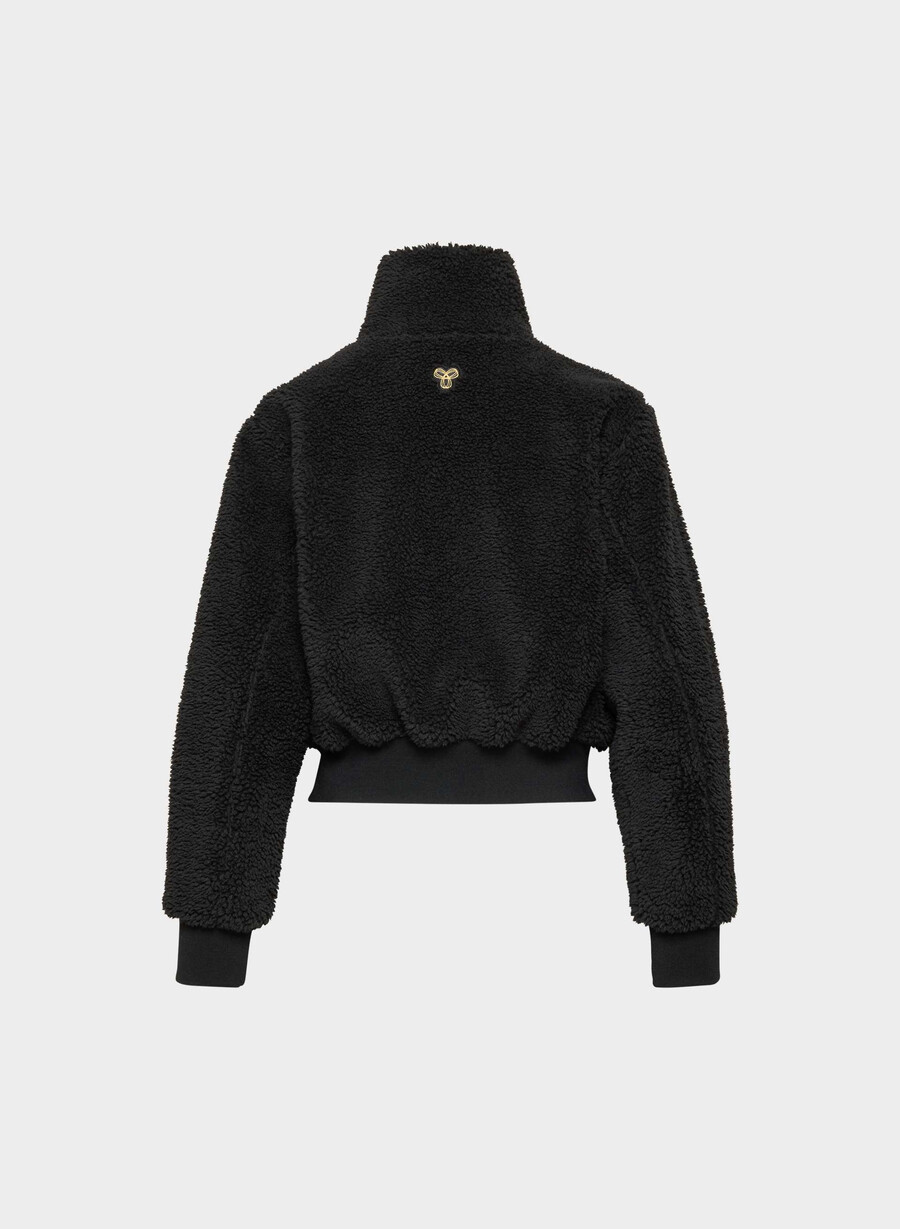 seasons stehkragen-zip-up schwarz