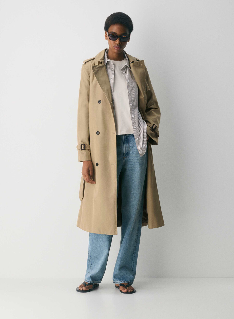 der finch trenchcoat – city twill wicker tan
