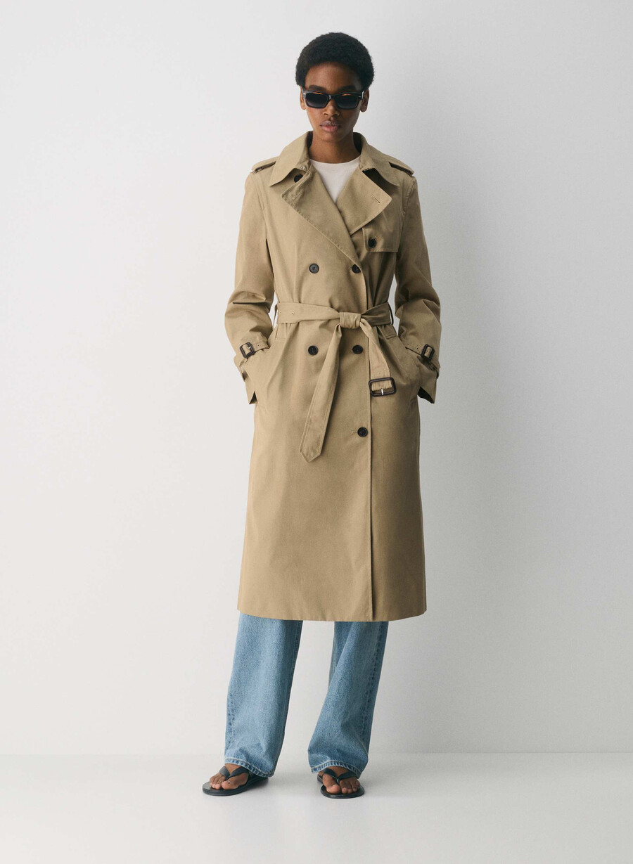 der finch trenchcoat – city twill wicker tan