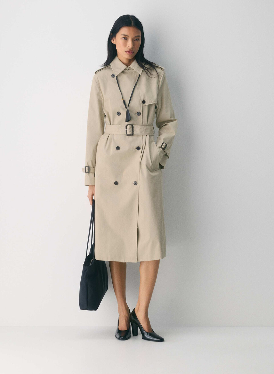 the finch trenchcoat - city twill marcona beige