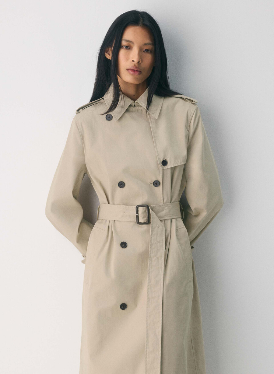 the finch trenchcoat - city twill marcona beige