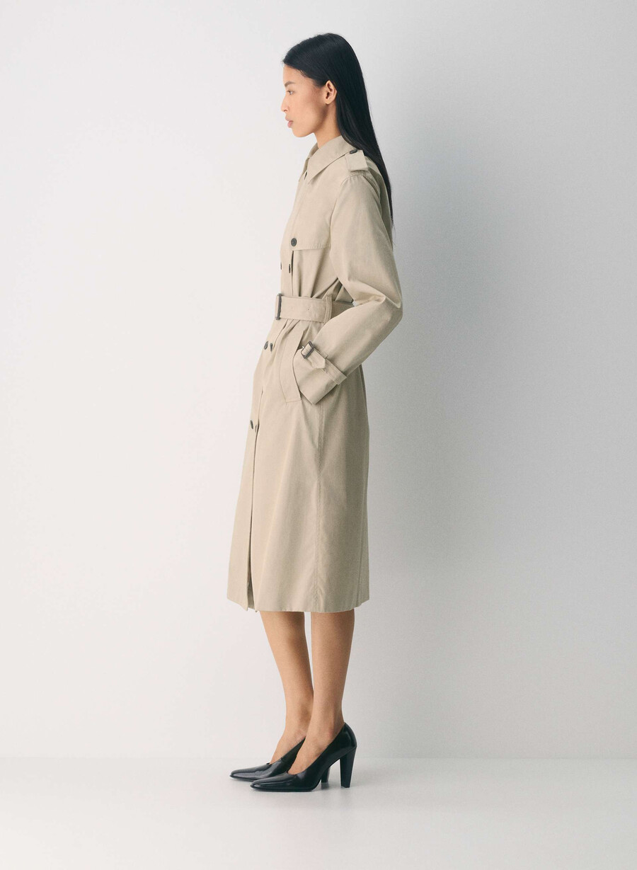 the finch trenchcoat - city twill marcona beige