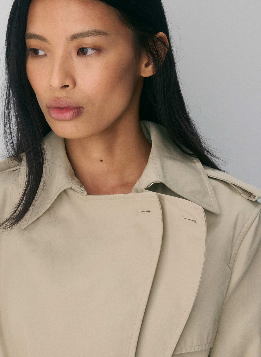 the finch trenchcoat - city twill marcona beige