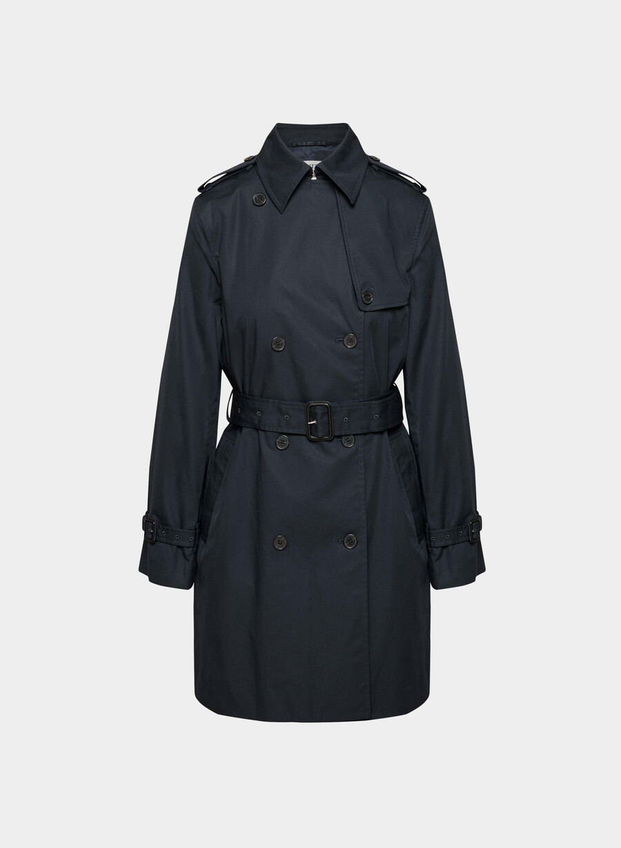 neuer the finch mid trench coat – city twill dreaming blue