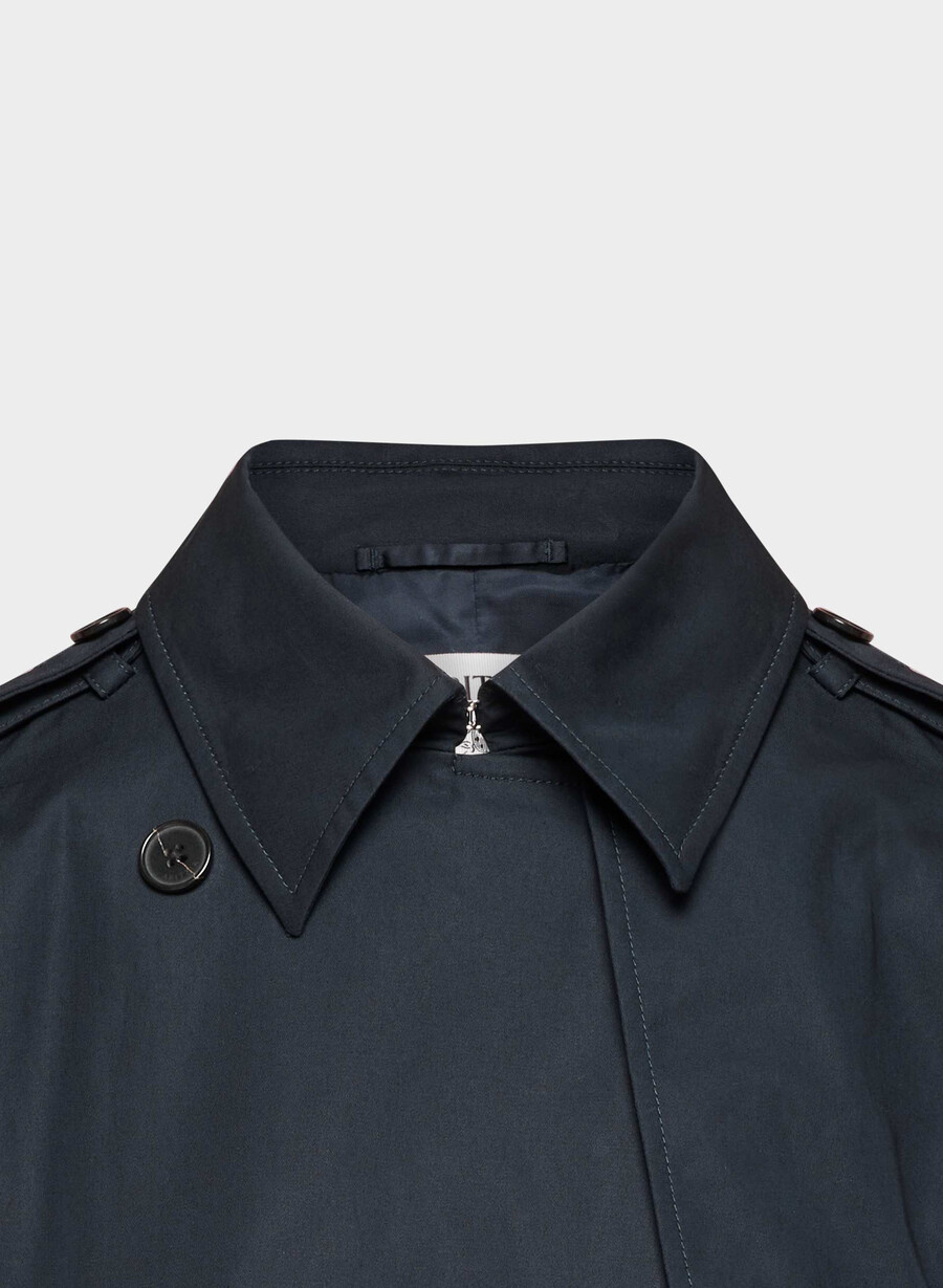 neuer the finch mid trench coat – city twill dreaming blue