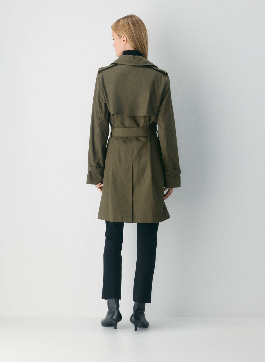 neuer the finch mid trench coat – city twill dreaming blue