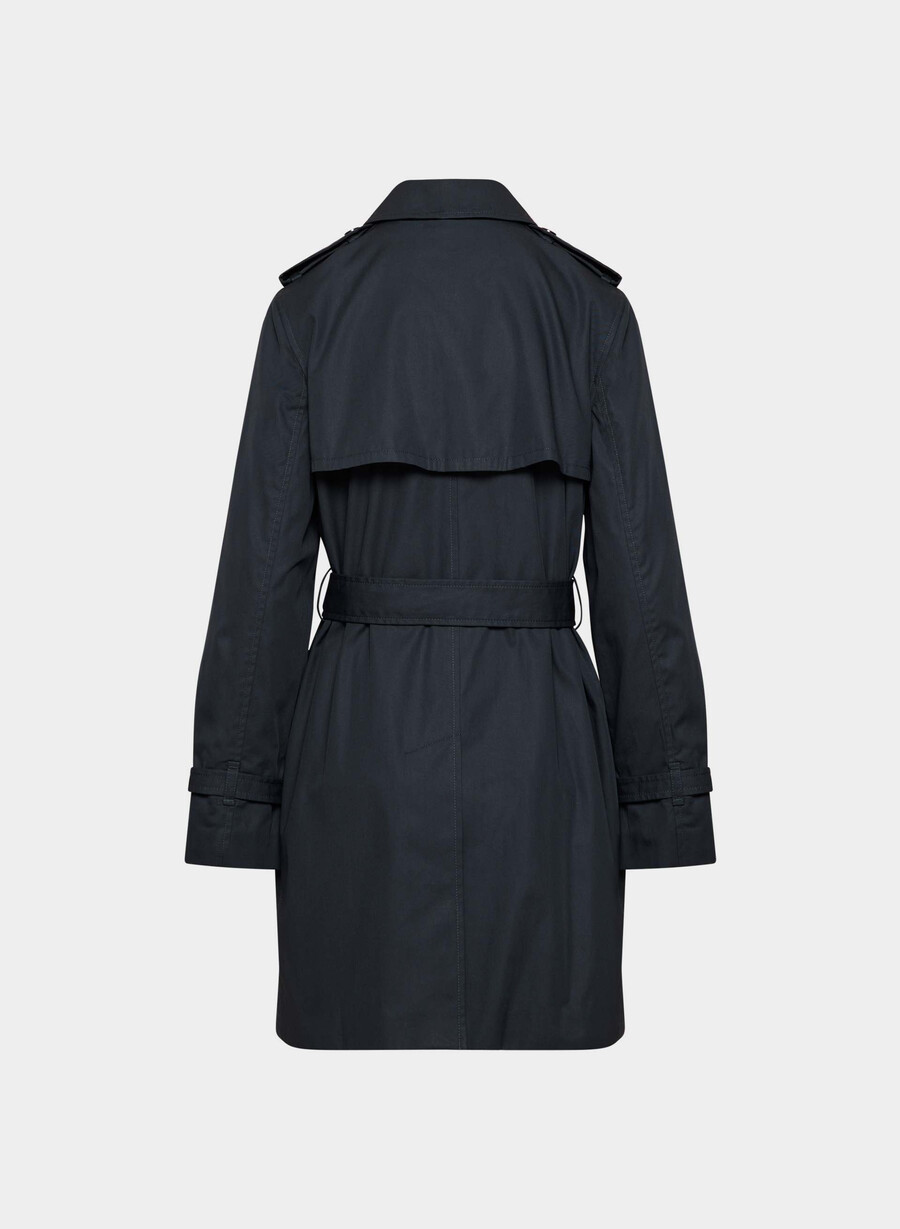 neuer the finch mid trench coat – city twill dreaming blue