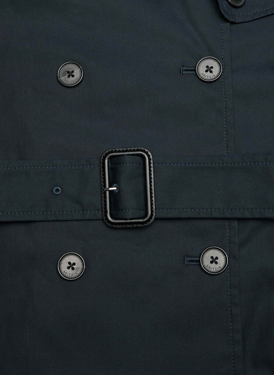 neuer the finch mid trench coat – city twill dreaming blue