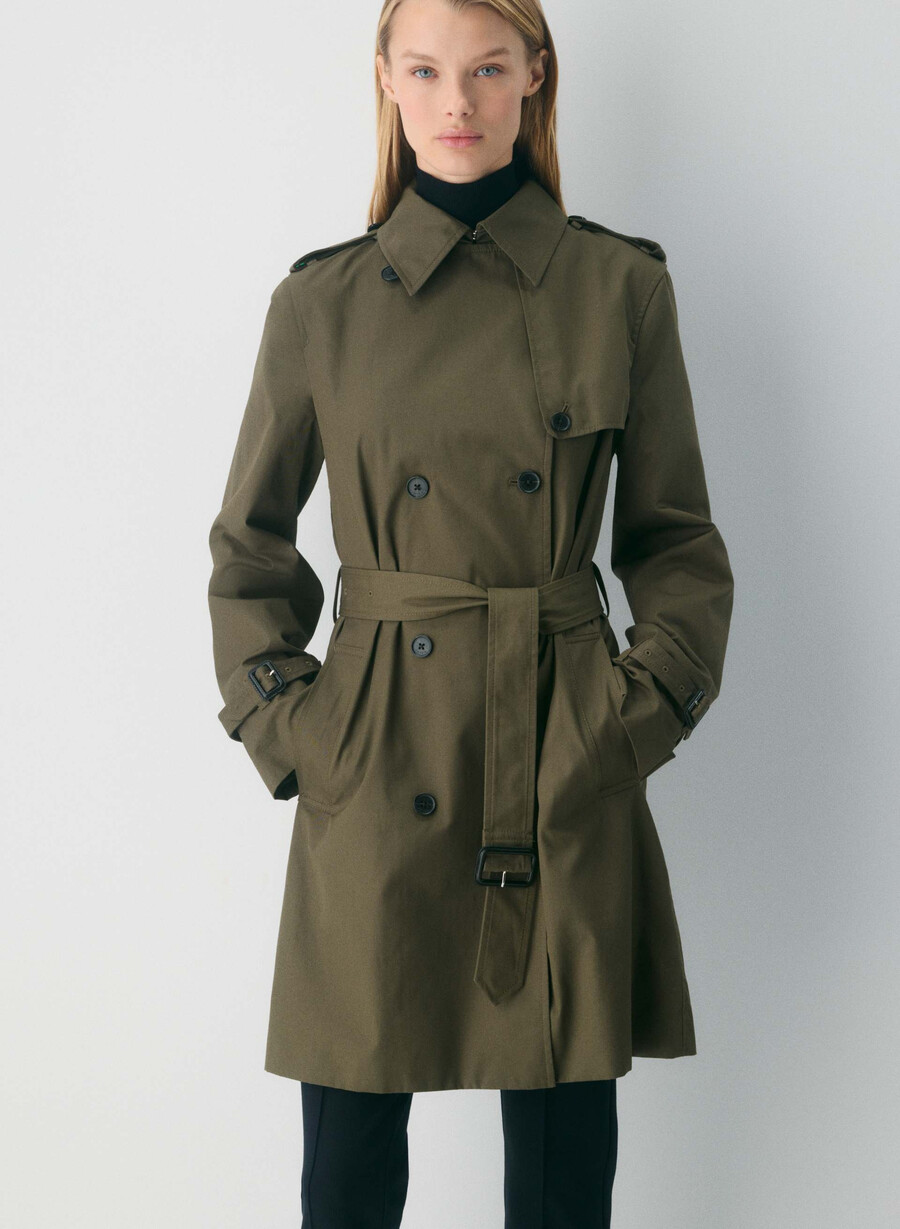 neuer the finch mid trench coat – city twill dreaming blue