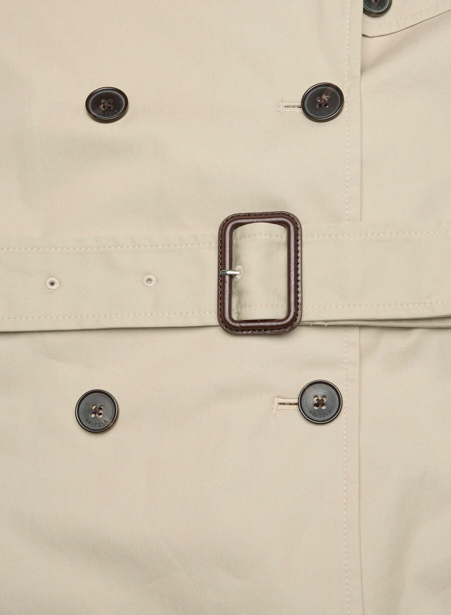 neuer the finch mid trench coat - city twill marcona beige
