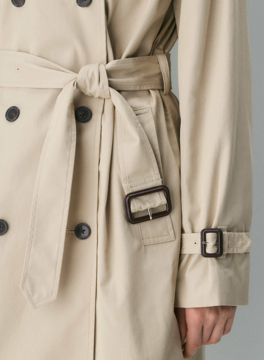 neuer the finch mid trench coat - city twill marcona beige