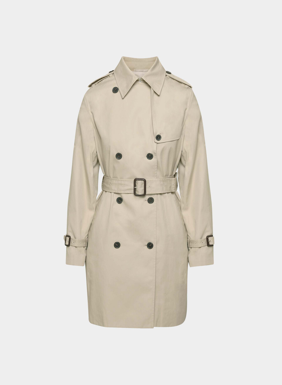 neuer the finch mid trench coat - city twill marcona beige