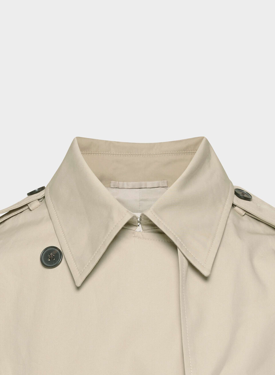 neuer the finch mid trench coat - city twill marcona beige
