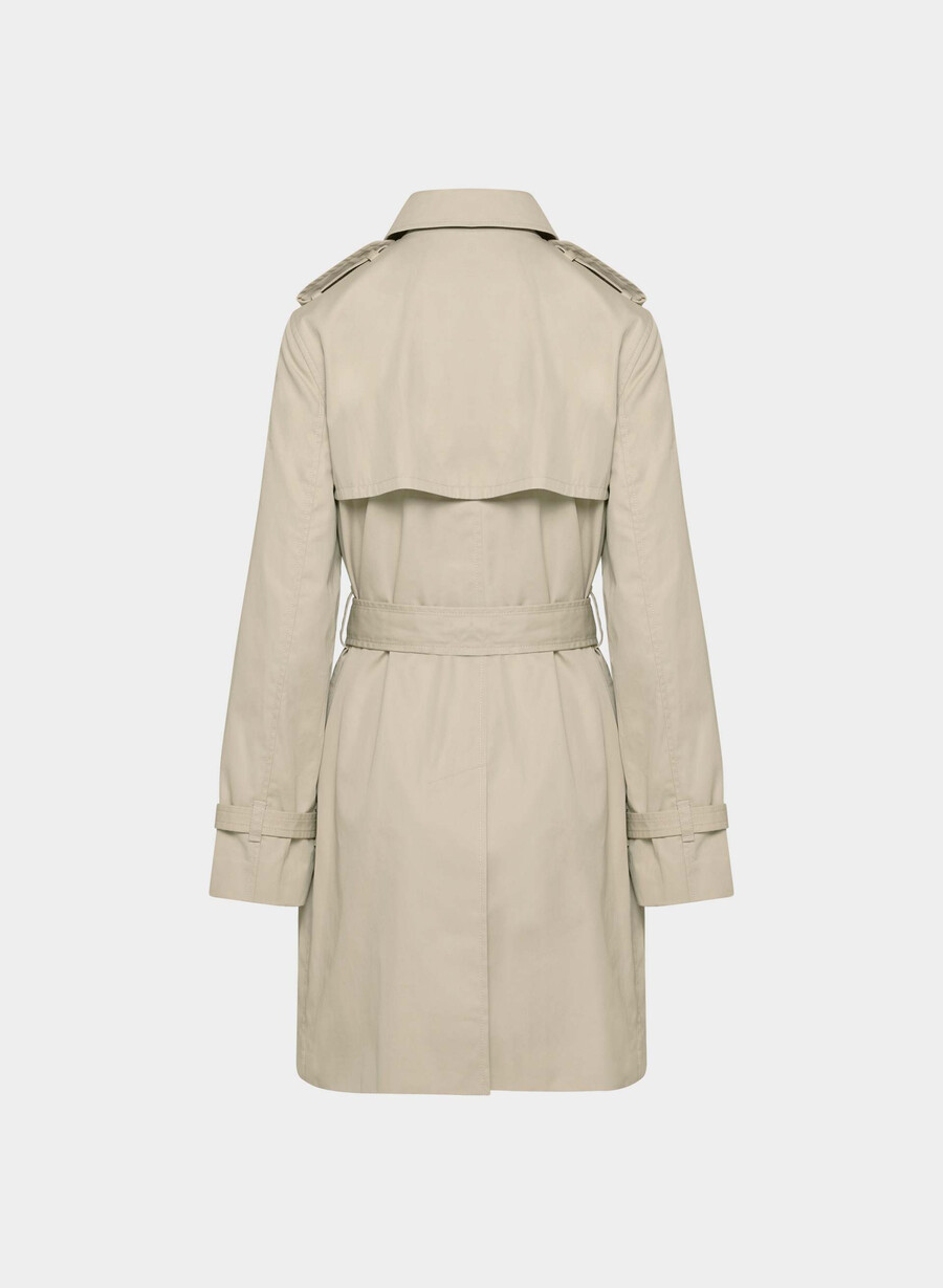 neuer the finch mid trench coat - city twill marcona beige