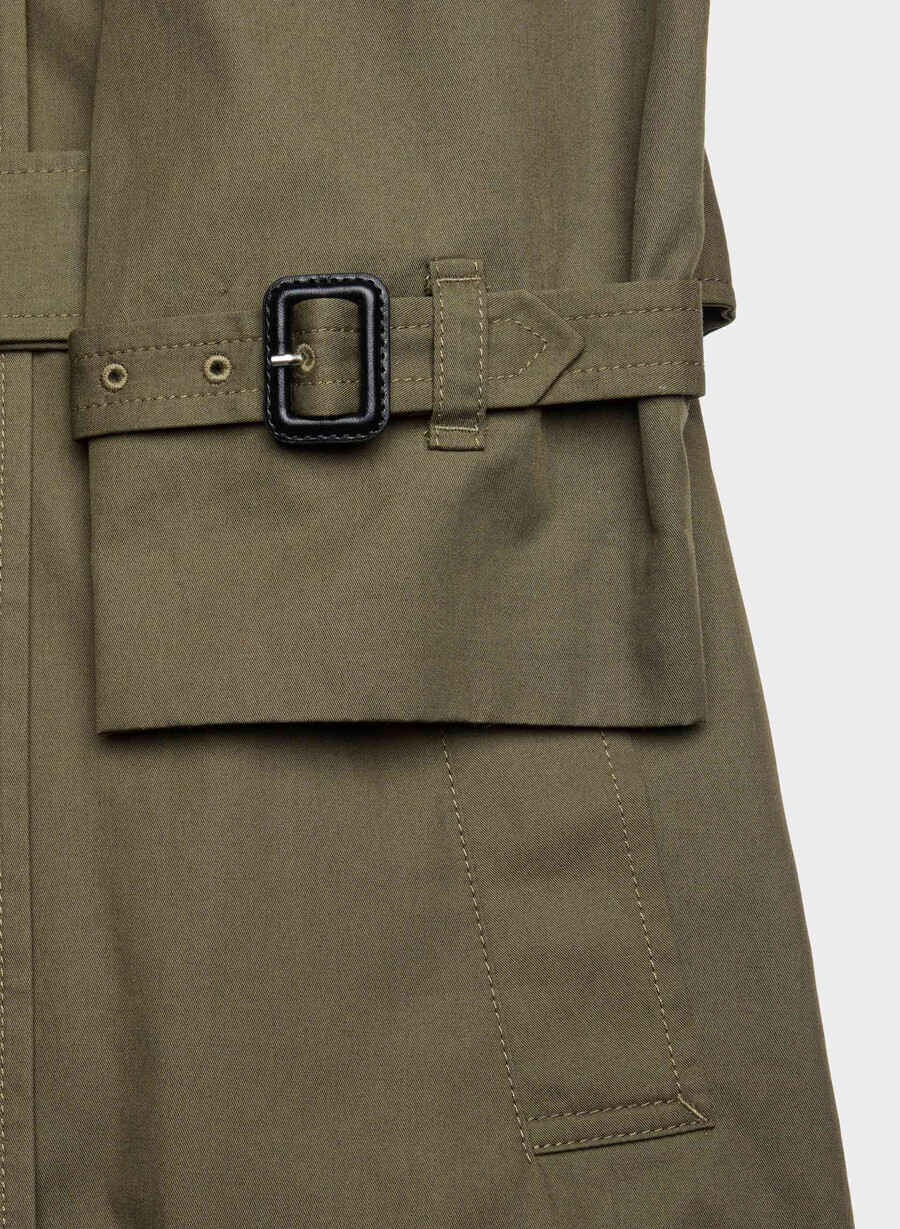 neuer the finch mid trench coat – city twill atlas olive
