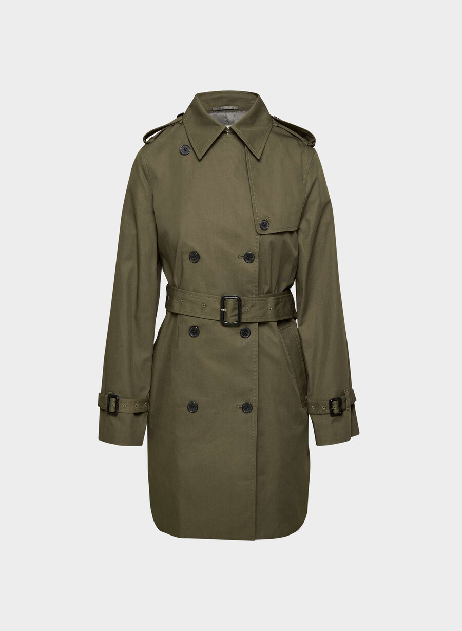 neuer the finch mid trench coat – city twill atlas olive
