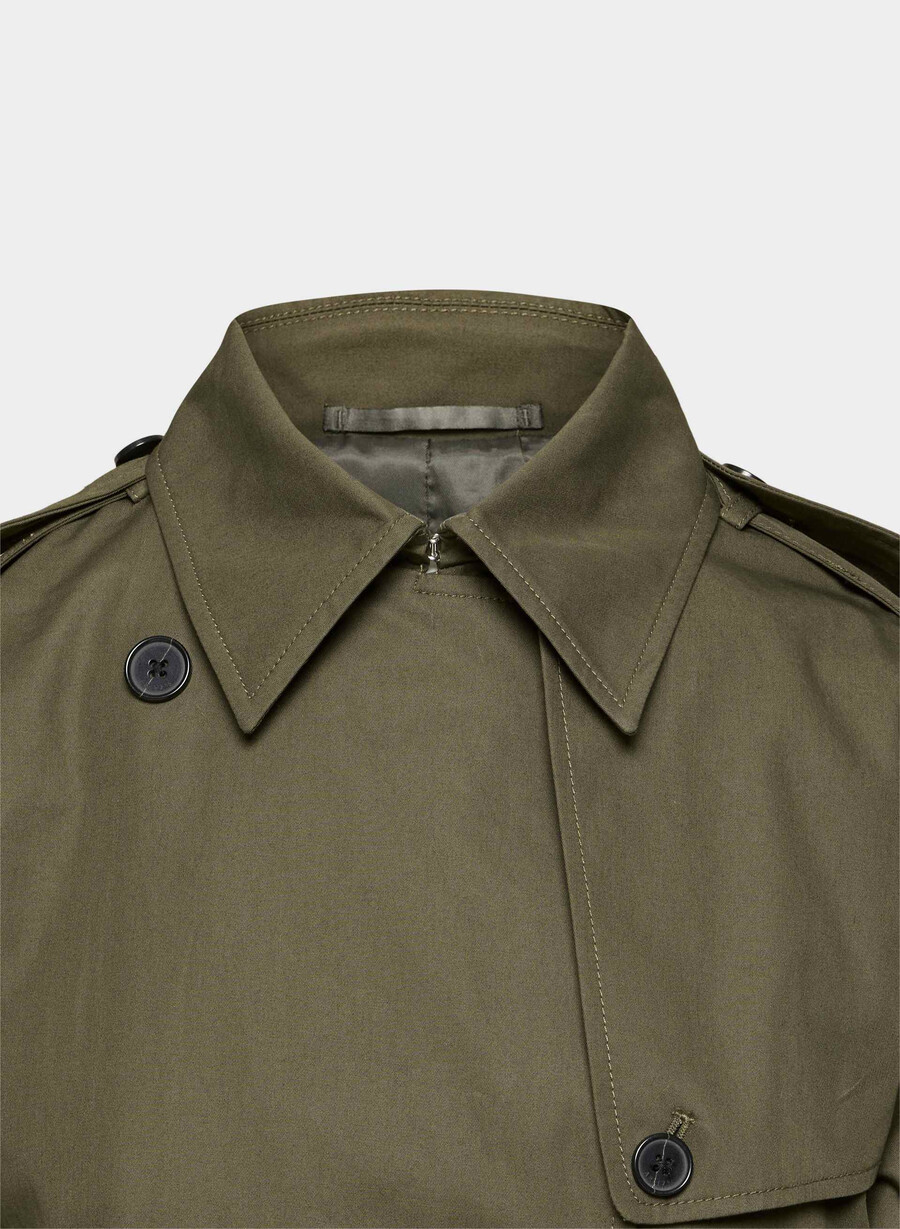 neuer the finch mid trench coat – city twill atlas olive