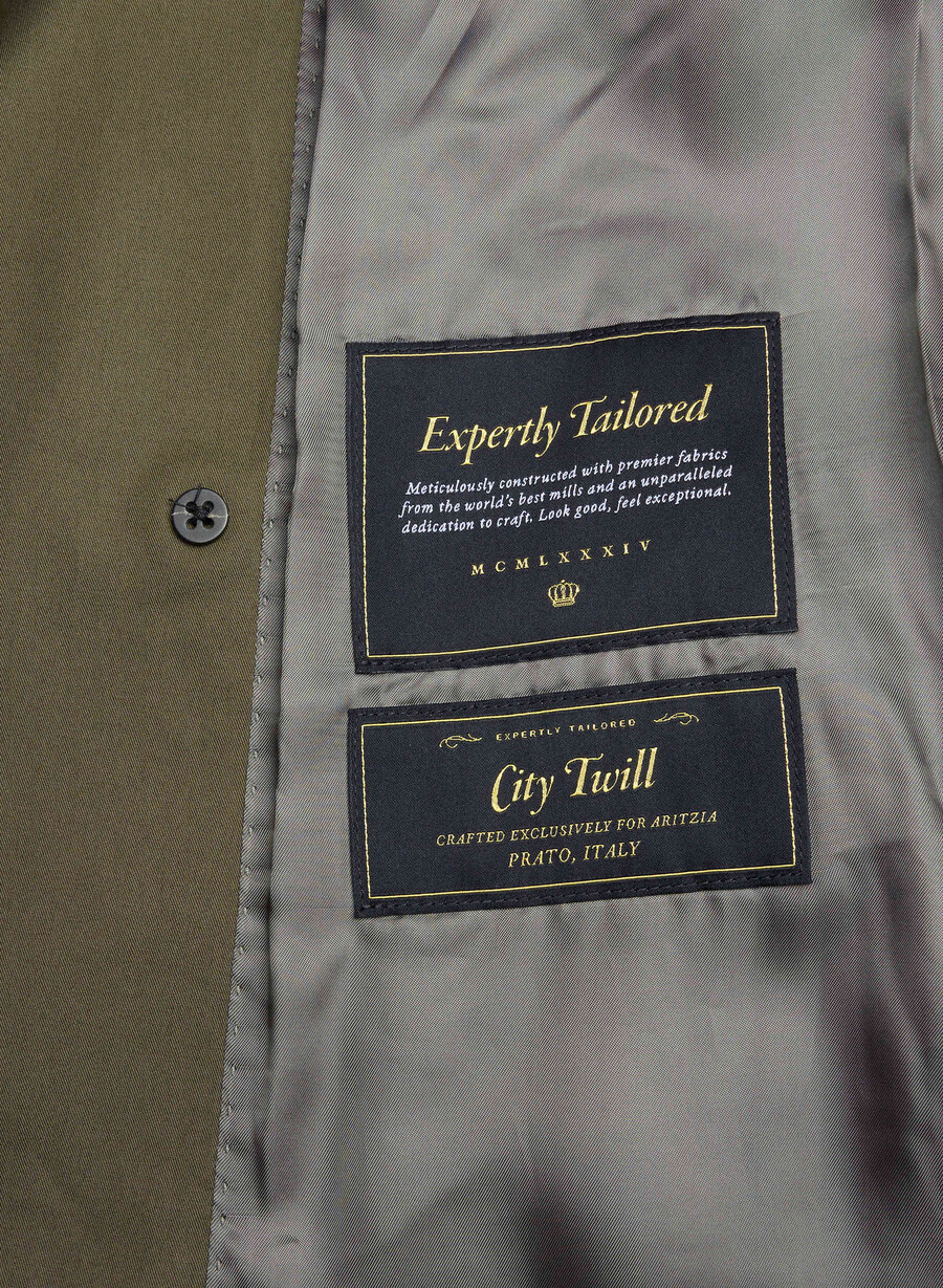 neuer the finch mid trench coat – city twill atlas olive