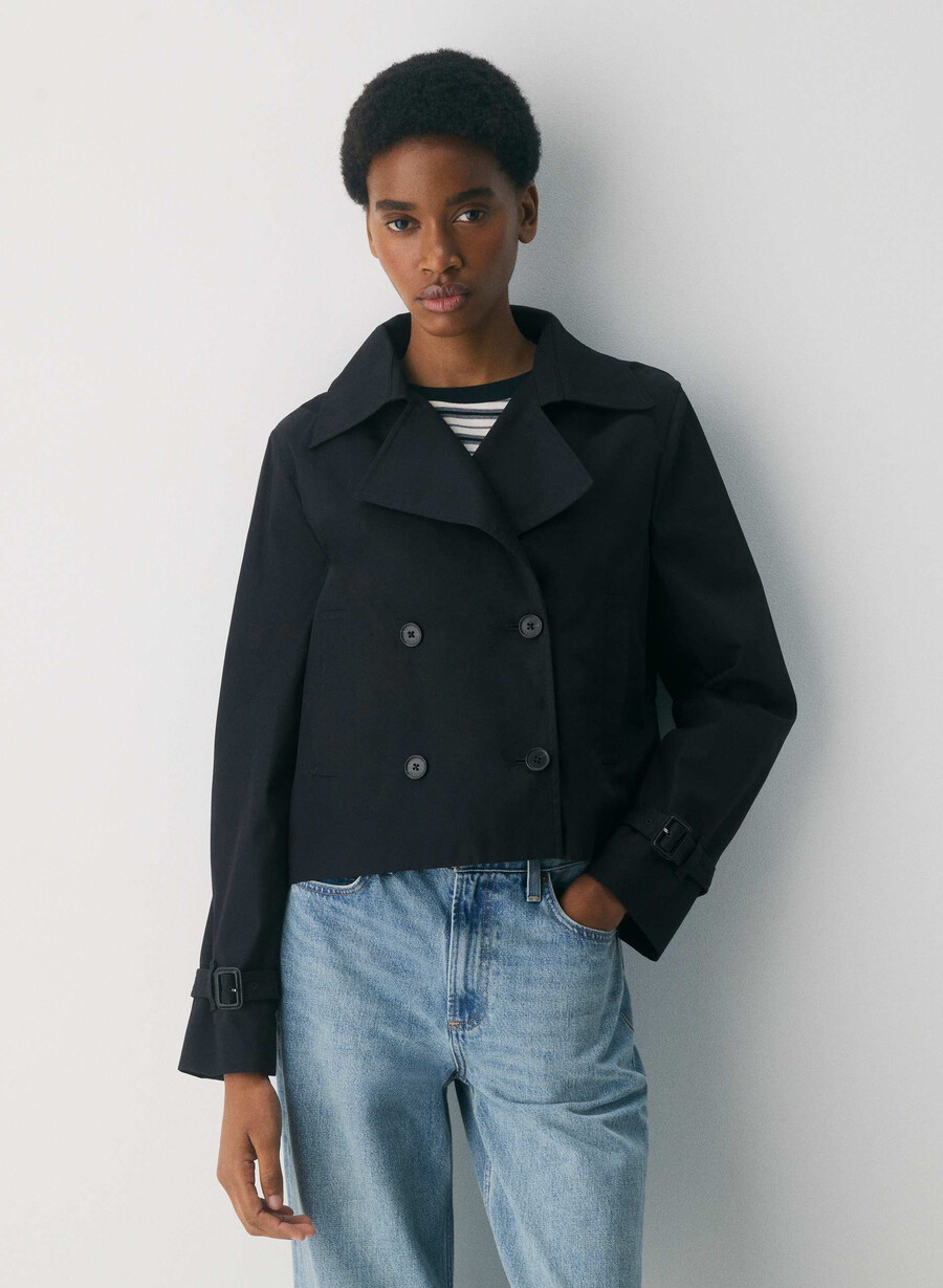 esquire trenchcoat – city twill schwarz