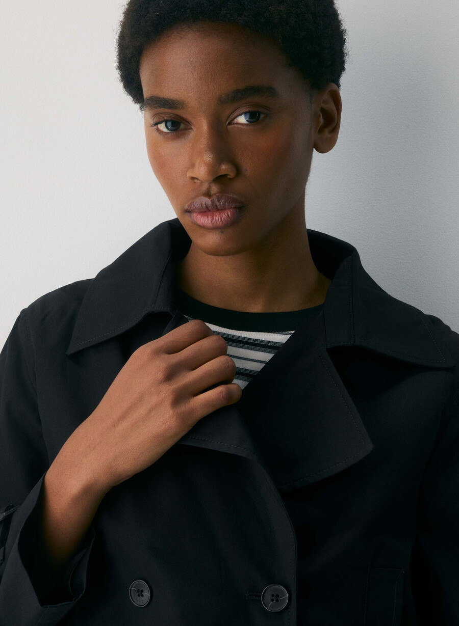 esquire trenchcoat – city twill schwarz