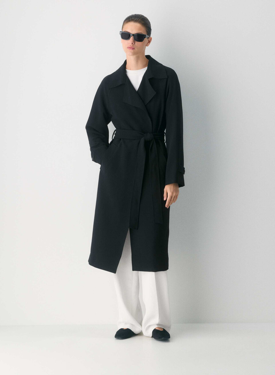 der splendor trenchcoat – crepette schwarz