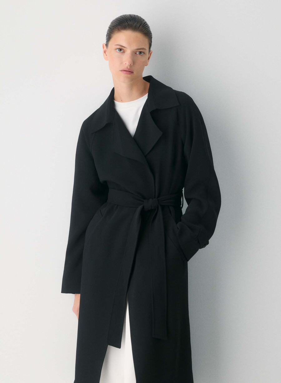 der splendor trenchcoat – crepette schwarz