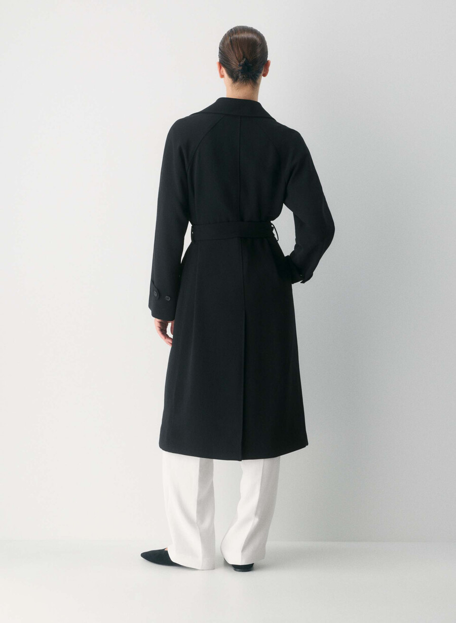 der splendor trenchcoat – crepette schwarz