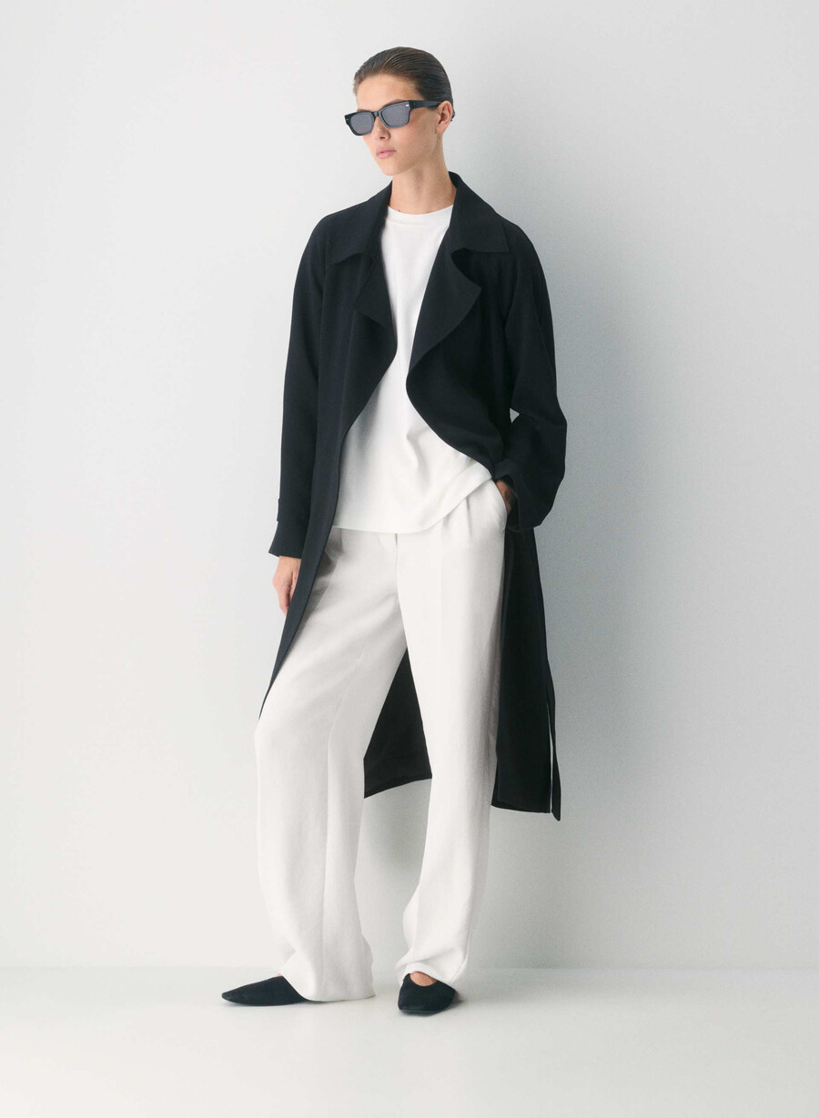 der splendor trenchcoat – crepette schwarz