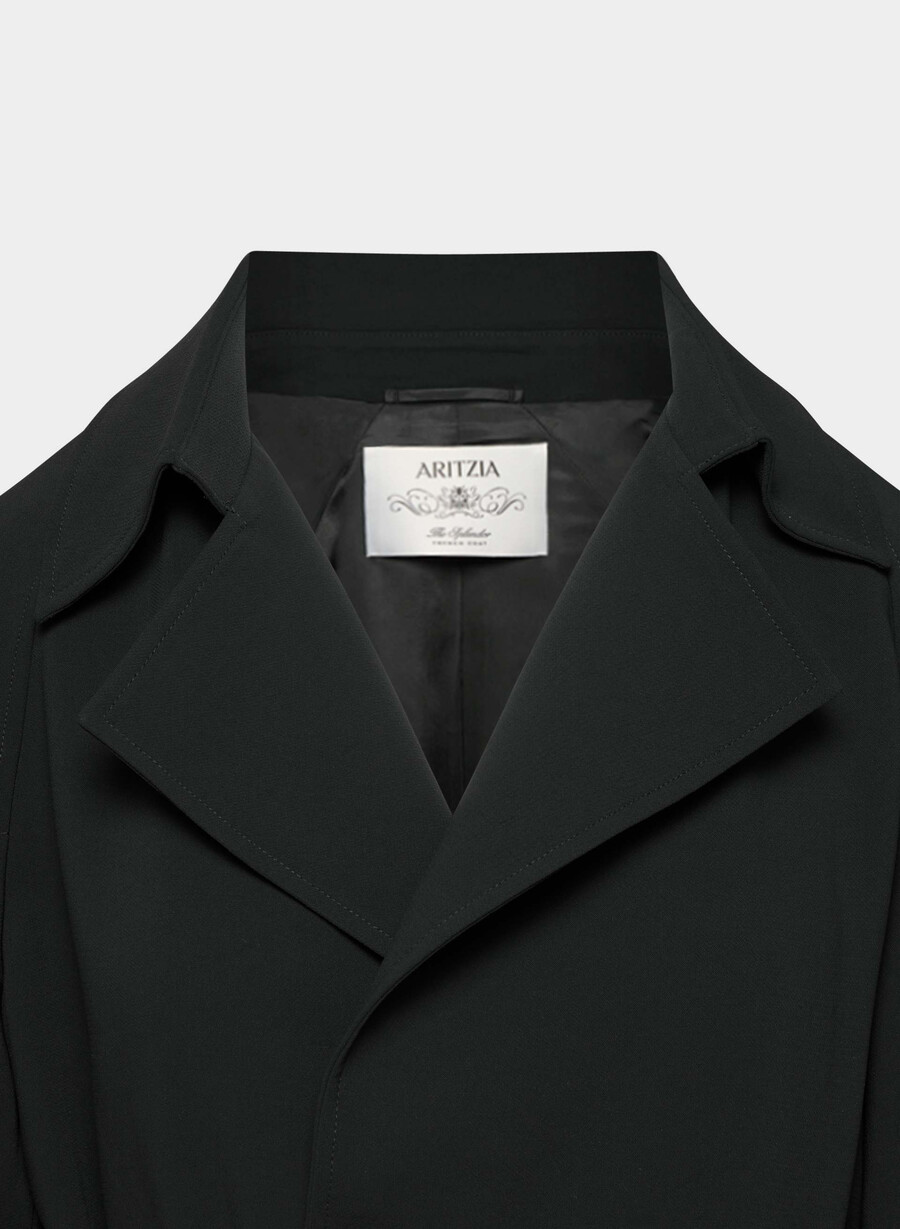 der splendor trenchcoat – crepette schwarz