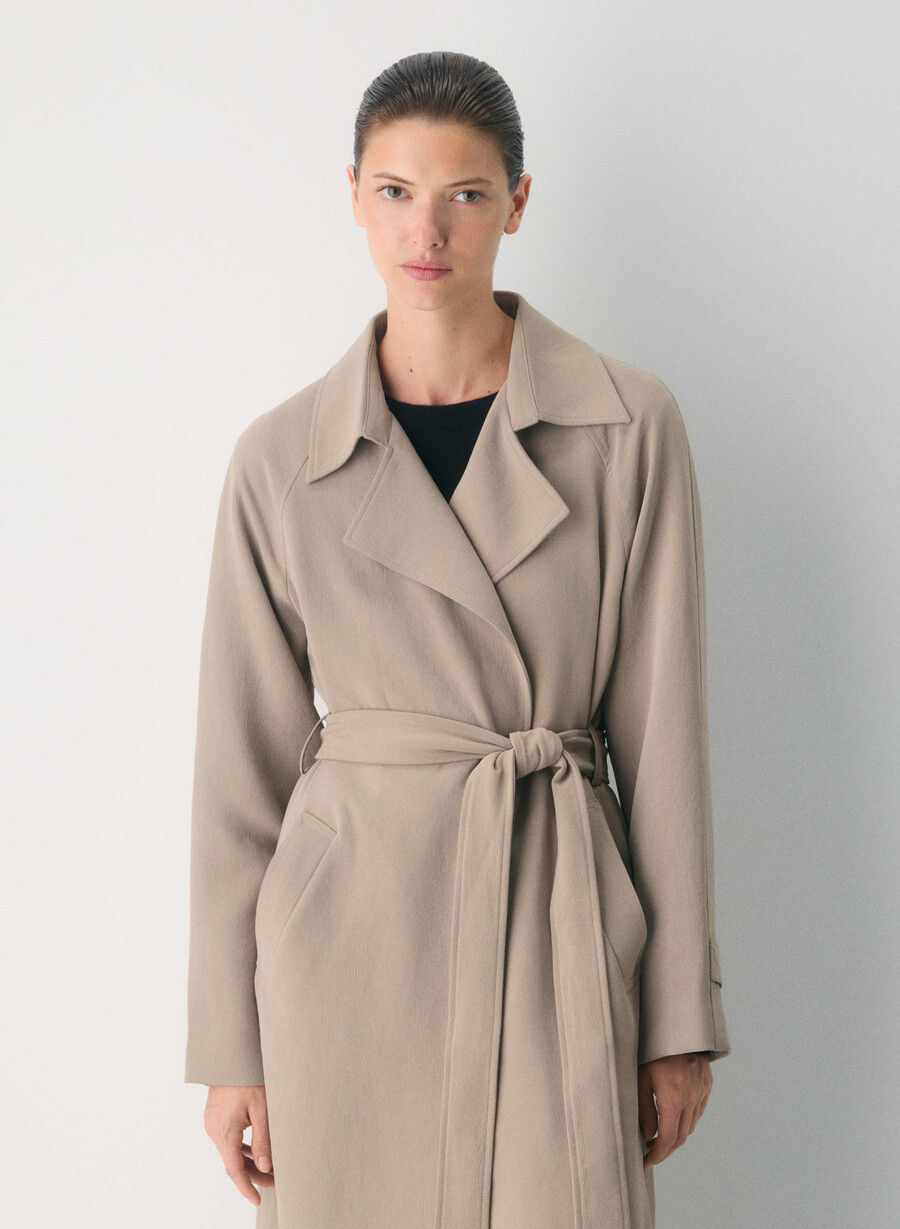 der splendor trenchcoat - crepette nomad taupe