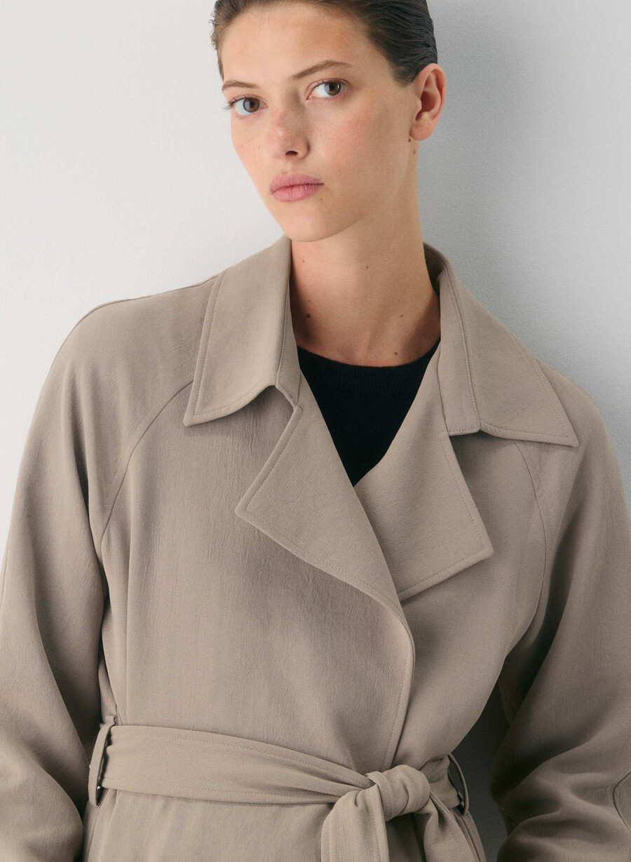der splendor trenchcoat - crepette nomad taupe