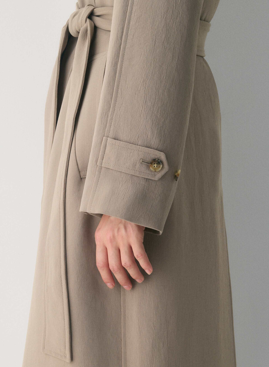 der splendor trenchcoat - crepette nomad taupe
