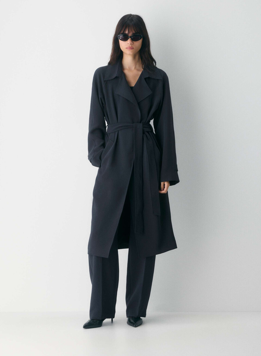 der splendor trenchcoat - crepette dunkelblau