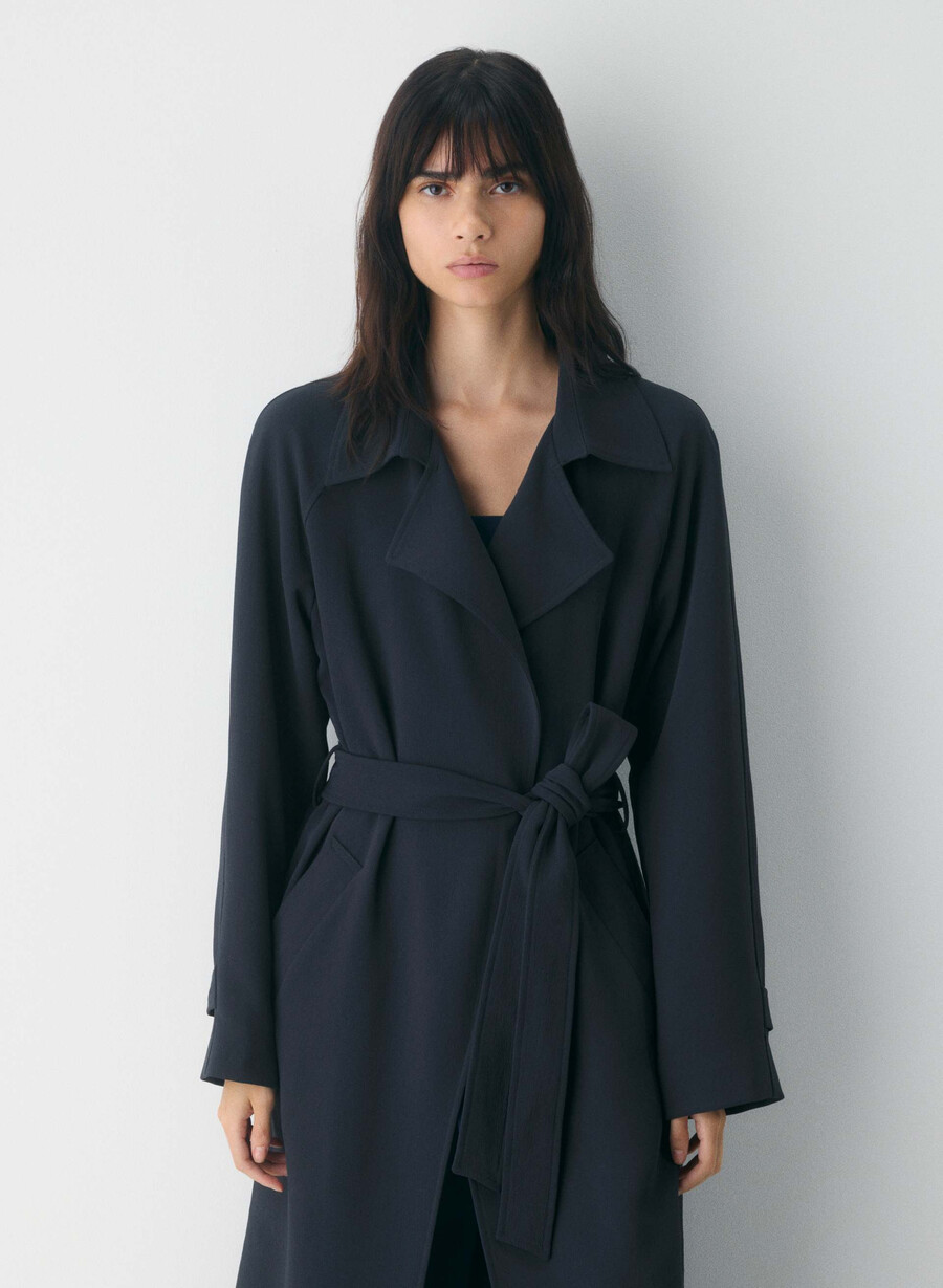 der splendor trenchcoat - crepette dunkelblau