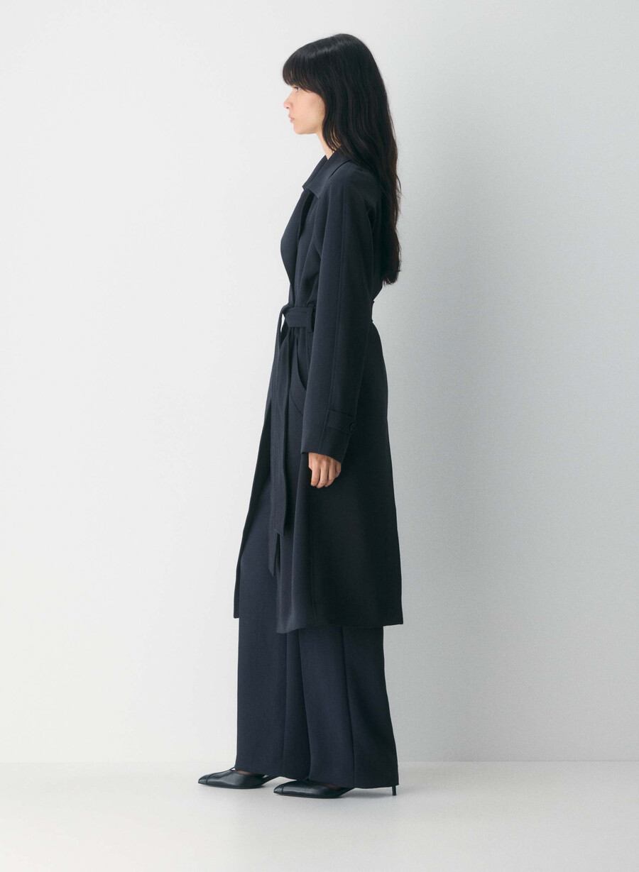der splendor trenchcoat - crepette dunkelblau