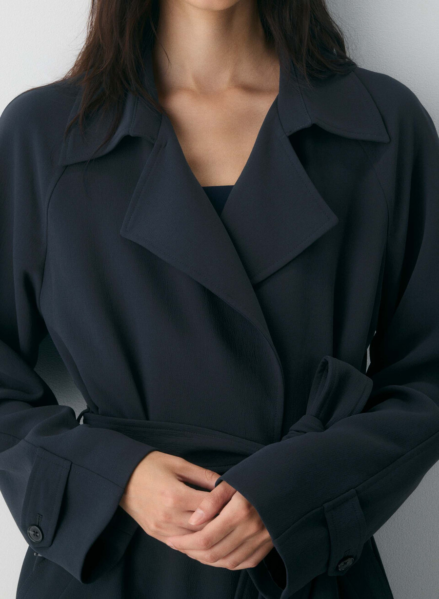 der splendor trenchcoat - crepette dunkelblau