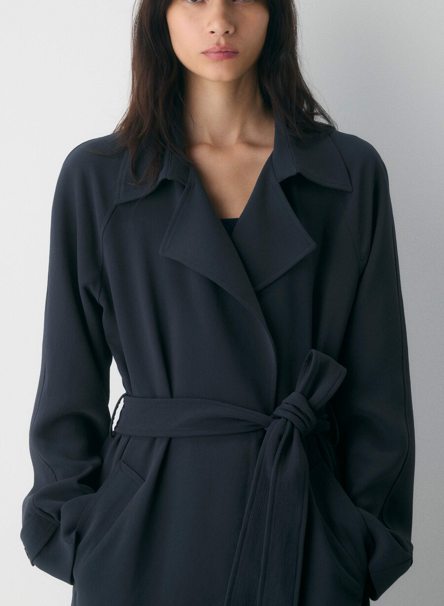 der splendor trenchcoat - crepette dunkelblau