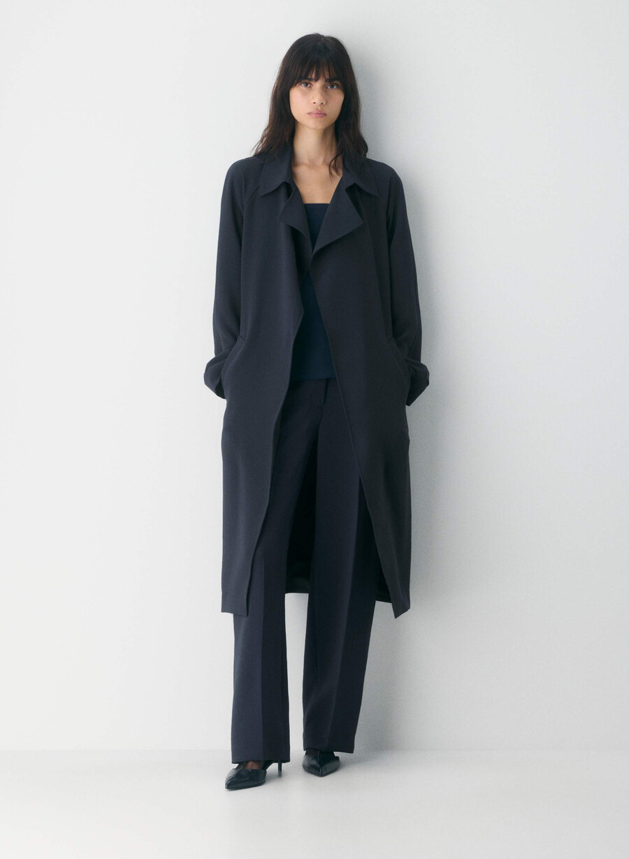 der splendor trenchcoat - crepette dunkelblau
