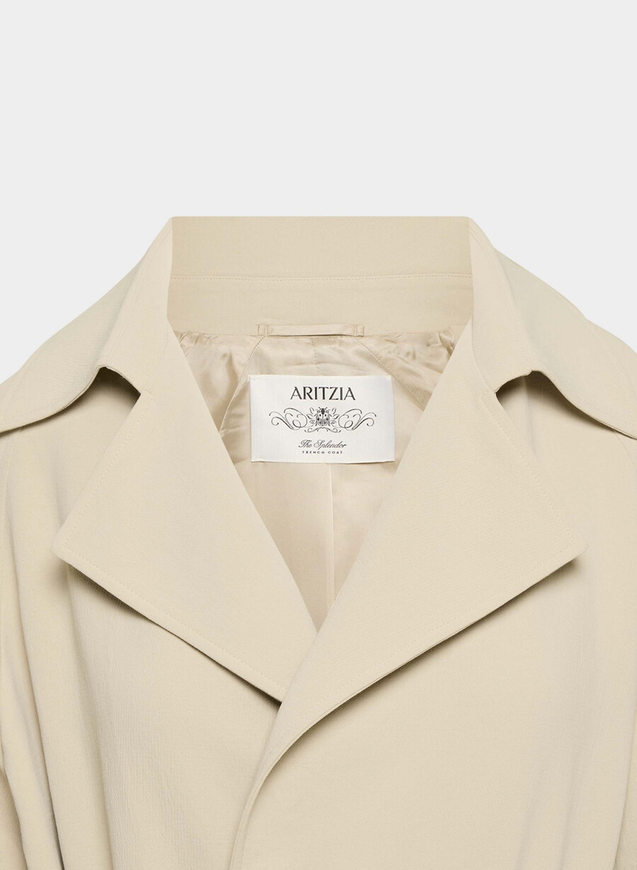 der splendor trenchcoat – crepette marcona beige