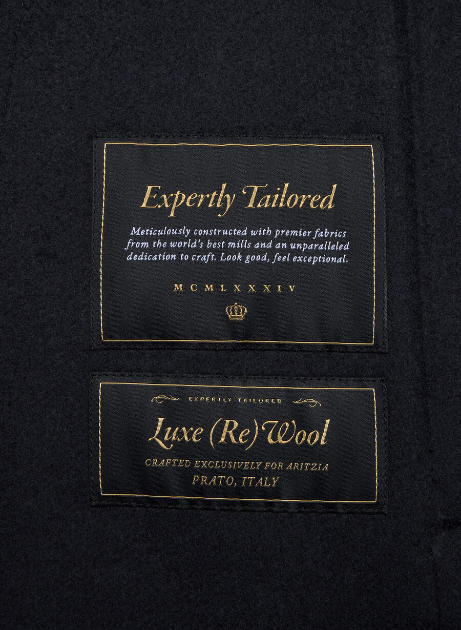 der einzige doppelseitige mantel – luxe rewool dunkelblau